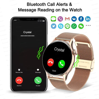 2026 NFC Smart Watch Amoled HD GPS Track Sports Heart Rate Bluetooth Call Waterproof Ladies Women Smartwatch For Women's Gift