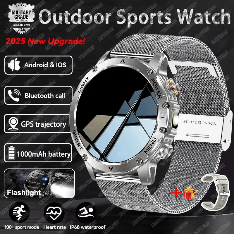 2026 Outdoor New 1000mAh Battery T-Rex 3 Military Grade Smart Watch Men IP69K Waterproof GPS HD Bluetooth Call 100+Sports Watch