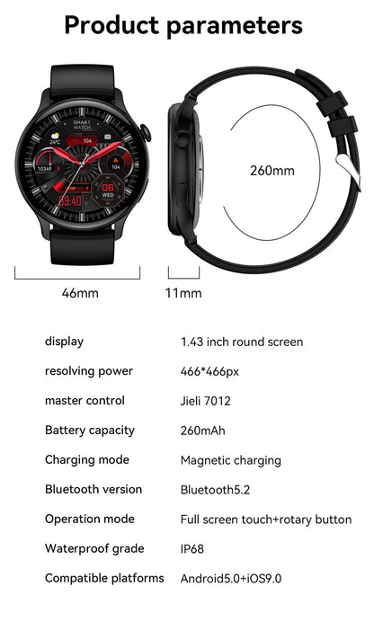2026 NFC Smart Watch Amoled HD GPS Track Sports Heart Rate Bluetooth Call Waterproof Ladies Women Smartwatch For Women's Gift