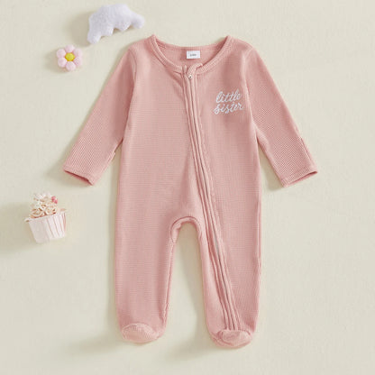 LITTLE SISTER/BROTHER Footed Jumpsuit