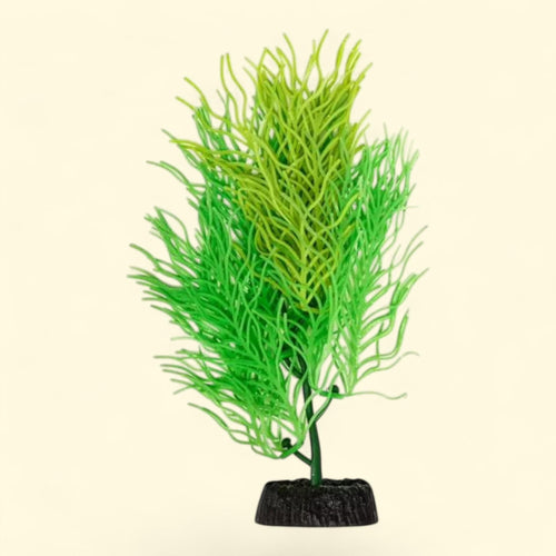 Aqua Culture Wavy Fern Aquarium Plant, Green, Silicone Material, 1.377 in