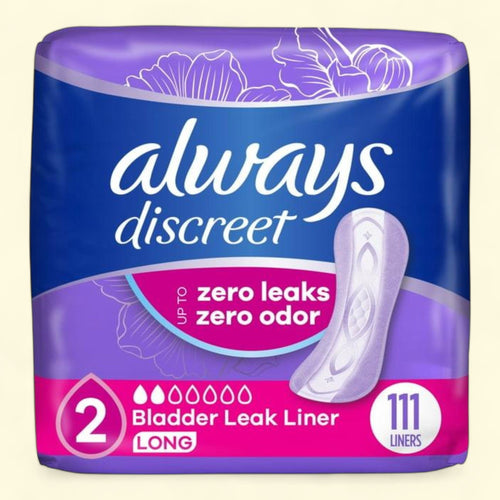 Always Discreet Incontinence Liners, Very Light Long, 111 CT