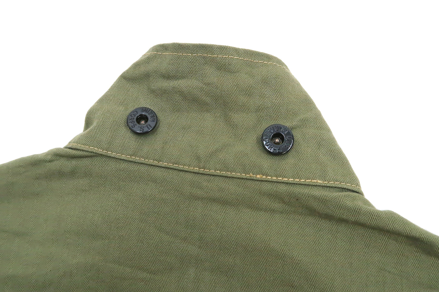Buzz Rickson Jacket Men's Reproduction of WW2 USMC P44 HBT Utility Jacket P-44 BR15123 Olive