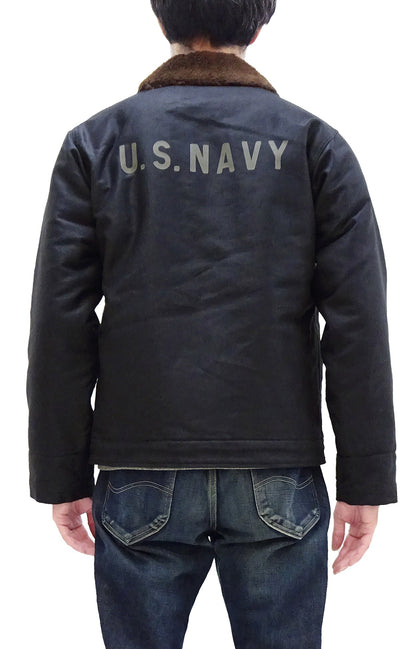 Buzz Rickson Jacket Men's Reproduction of US Navy N-1 Deck Jacket N1 Navy-Blue BR15340