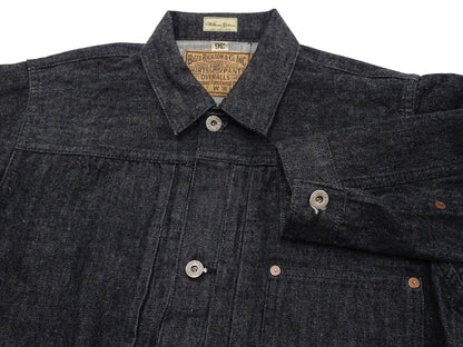 Buzz Rickson Black Denim Jacket BR16042 Men's William Gibson Collection WWII Style 13.6 oz. Black Denim Jeans Jacket 411A One-Wash