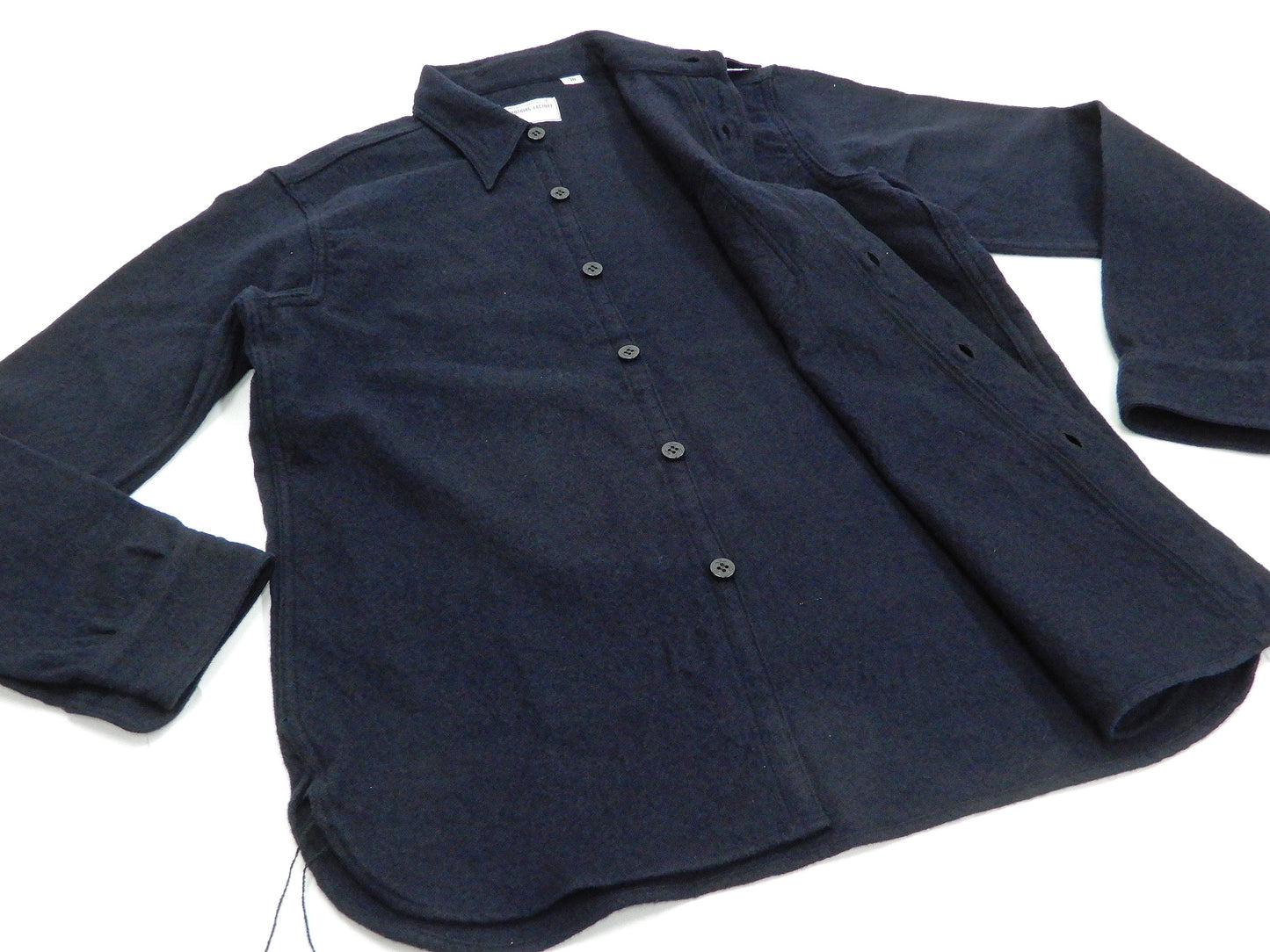 Buzz Rickson US Navy CPO Shirt Mens Plain Long Sleeve Wool-Flannel Shirt BR24961 Navy-Blue