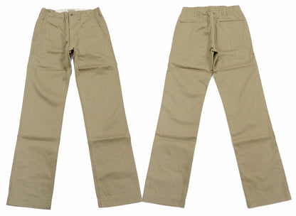 Buzz Rickson's Men's Original Spec Chinos 8.2 oz. Cotton Twill High-Rise Slimmer Straight Fit Military Chino Trousers with Zipper Fly Made in Japan (BR40025, 02 Khaki One Wash)