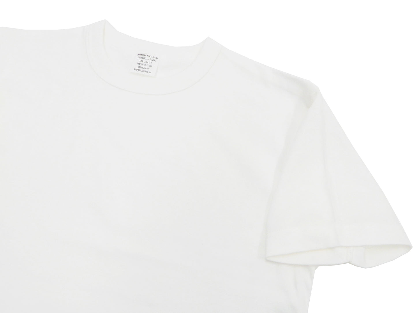 Buzz Rickson T-shirt Men's Plain T shirt Short Sleeve Loopwheel Tee BR78960 101 White