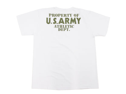 Buzz Rickson T-shirt Men's U.S. Army Athletic Department Military Graphic Short Sleeve Loopwheeled Tee BR79348 101 White