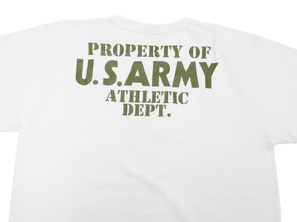 Buzz Rickson T-shirt Men's U.S. Army Athletic Department Military Graphic Short Sleeve Loopwheeled Tee BR79348 101 White