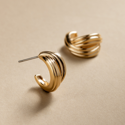 Sol Crossover Hoop Earrings | Final Sale