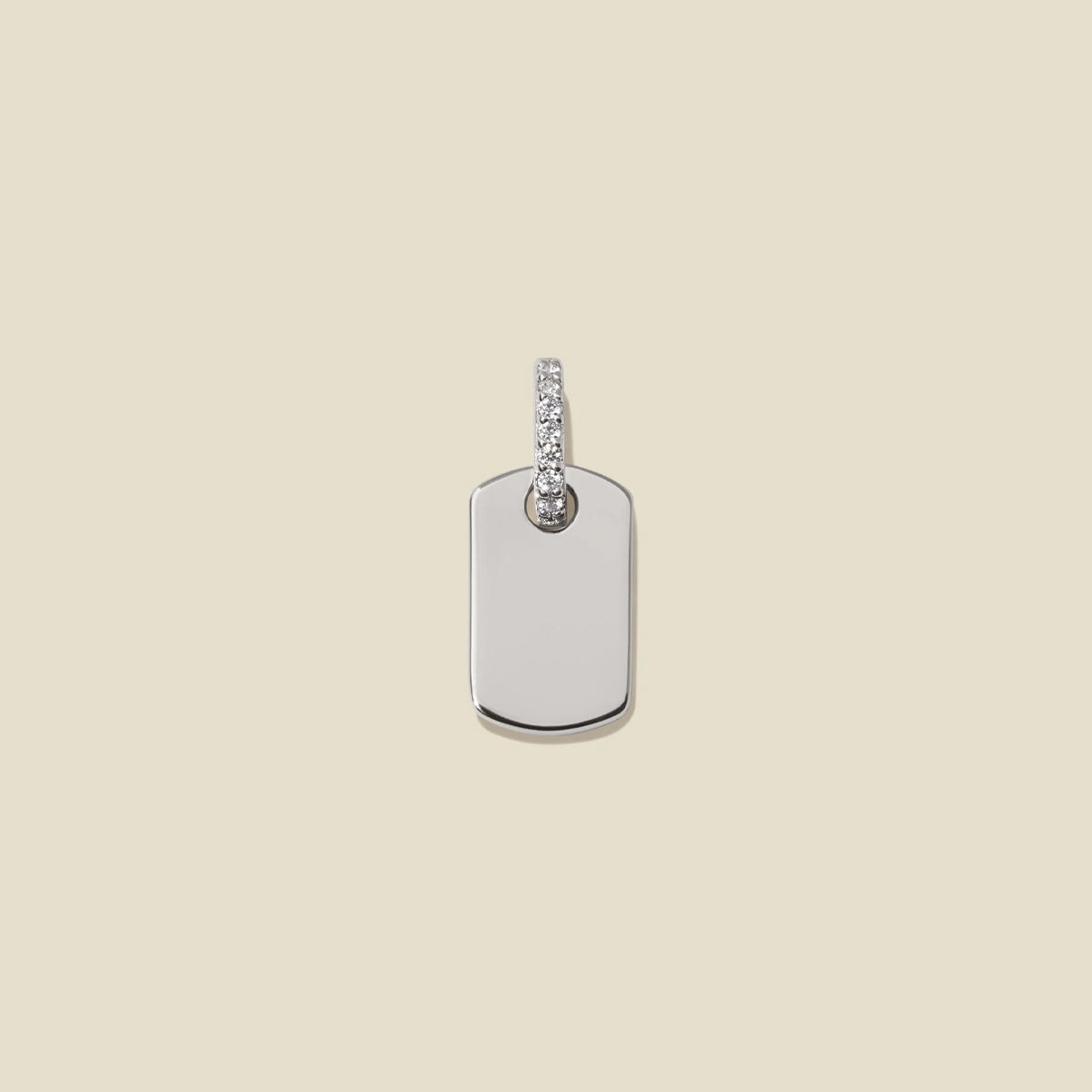 CZ Dog Tag Charm | Final Sale