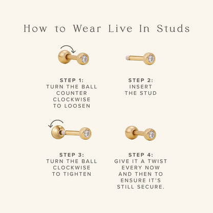 CZ Mini Bar Stud Earrings | Final Sale