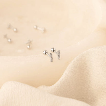 CZ Mini Bar Stud Earrings | Final Sale