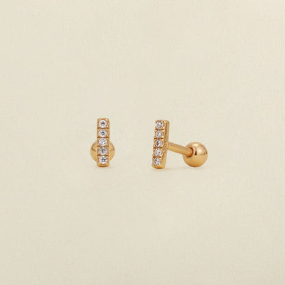 CZ Mini Bar Stud Earrings | Final Sale