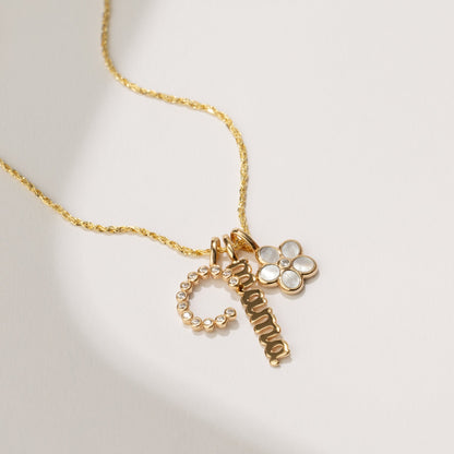 CZ Poppy Initial T Charm