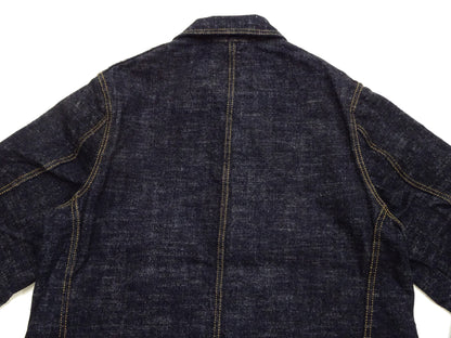 Studio D'Artisan Men's 15oz Selvedge Denim Chore Coat Jacket - Made in Japan, Regular Fit, Toyoda GL3 Loom-Woven (SDA D4620, One-Wash)