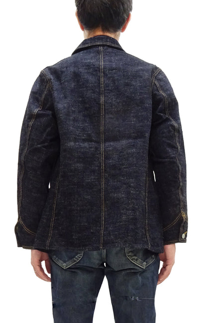 Studio D'Artisan Men's 15oz Selvedge Denim Chore Coat Jacket - Made in Japan, Regular Fit, Toyoda GL3 Loom-Woven (SDA D4620, One-Wash)