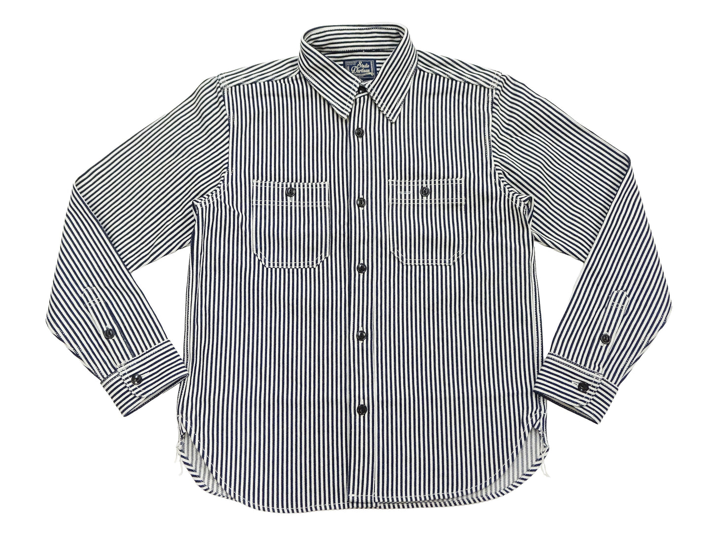 Studio D'artisan Men's 14 oz. Heavyweight Hickory Stripe Long Sleeve Work Shirt, 100% Cotton, Made in Japan (SDA D5335H)
