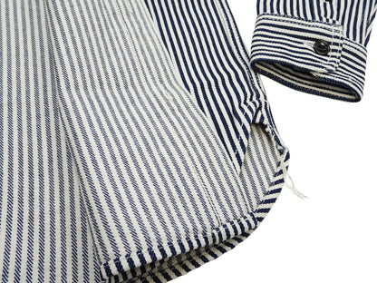 Studio D'artisan Men's 14 oz. Heavyweight Hickory Stripe Long Sleeve Work Shirt, 100% Cotton, Made in Japan (SDA D5335H)