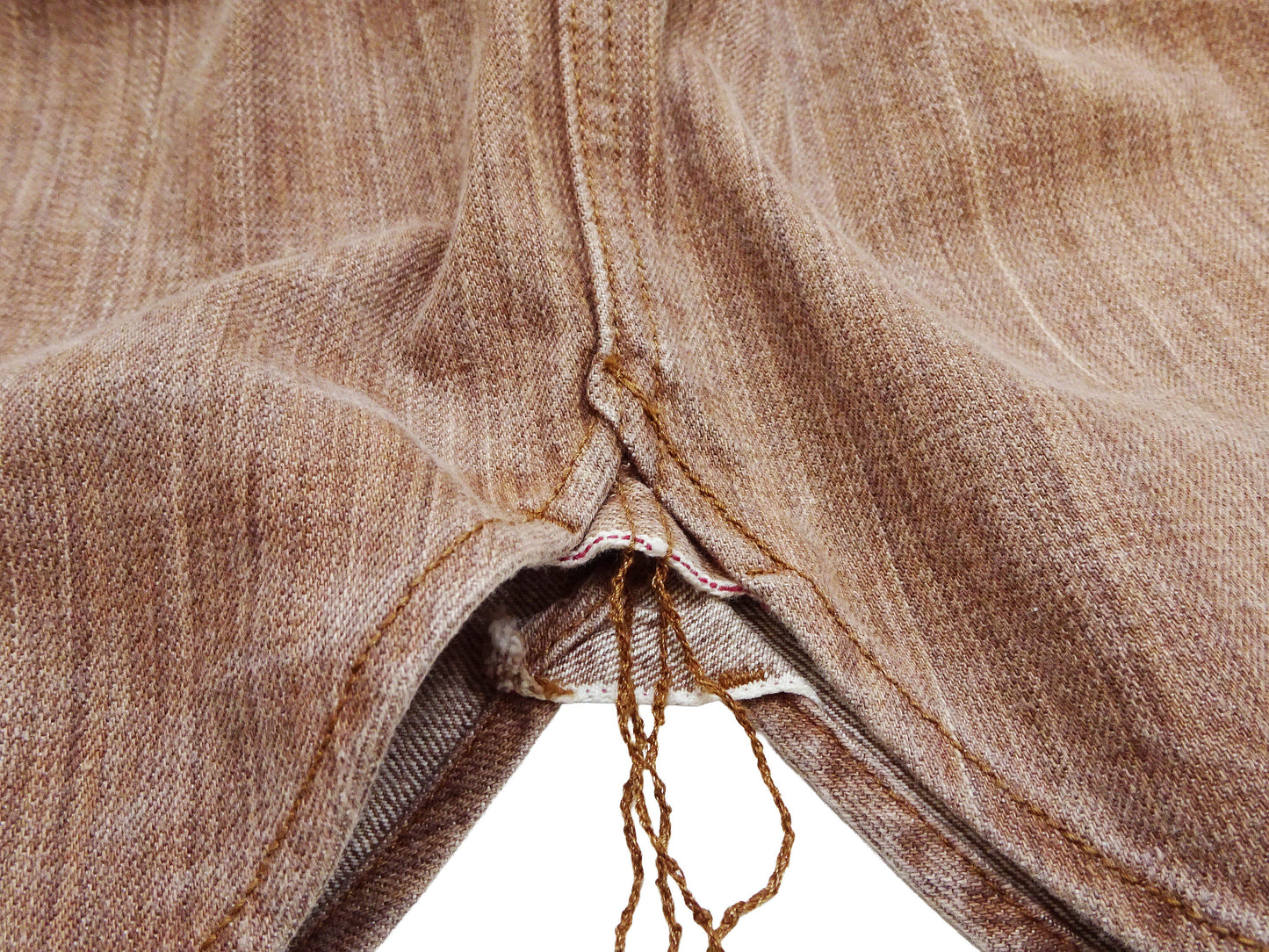 Studio D'artisan Men's 13 oz Kakishibu Persimmon-Dyed Denim Work Shirt, Made in Japan Heavyweight Long Sleeve Earth-Tone shirt (SDA D5732 Reddish-Brown)