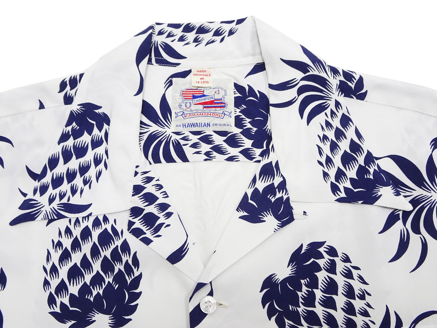 Duke Kahanamoku Hawaiian Shirt Men's Duke's Pineapple Short Sleeve Rayon Aloha Shirt DK36201 105 Off-White