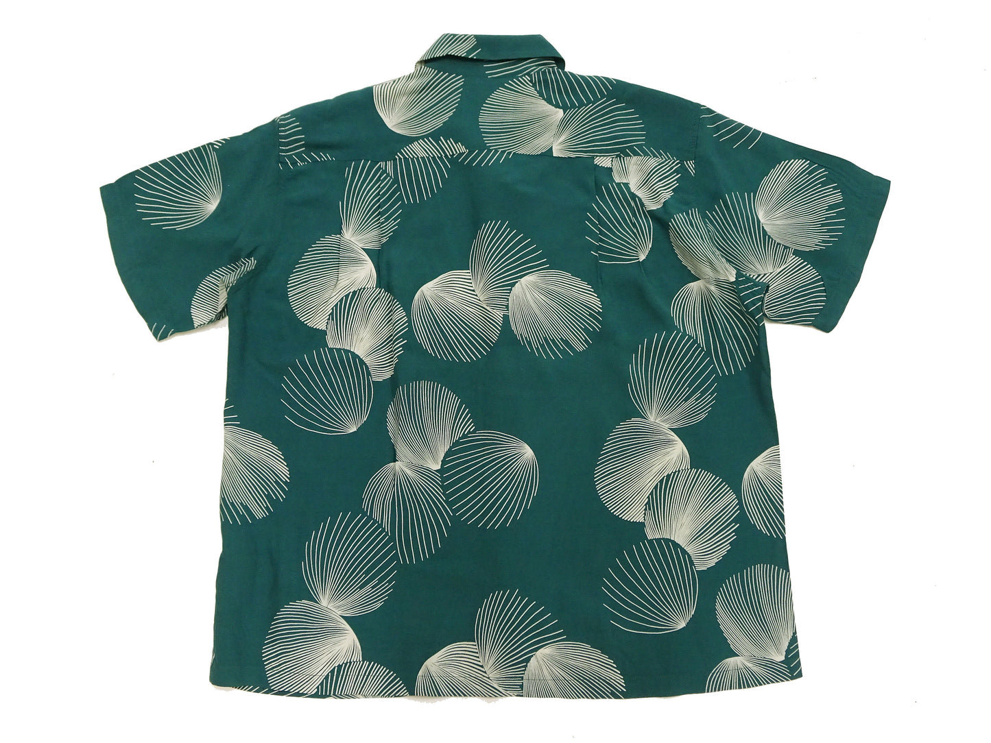 Duke Kahanamoku Hawaiian Shirt Men's 1950s Duke's Shell Reproduction Short-Sleeve Aloha Shirt DK39450 145 Green