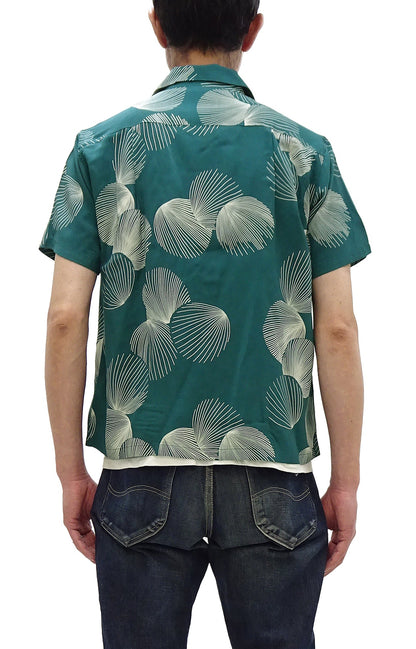 Duke Kahanamoku Hawaiian Shirt Men's 1950s Duke's Shell Reproduction Short-Sleeve Aloha Shirt DK39450 145 Green