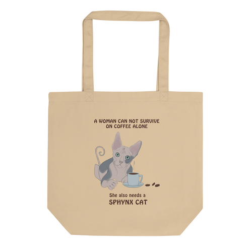 "WOMAN CAN'T SURVIVE ON COFFEE ALONE" ECO TOTE