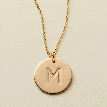 Initial Disc Necklace | 5/8" Disc