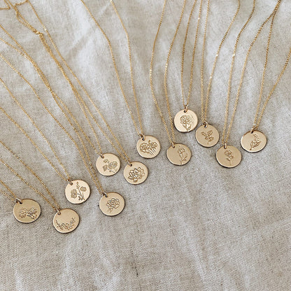 July Birth Flower Necklace