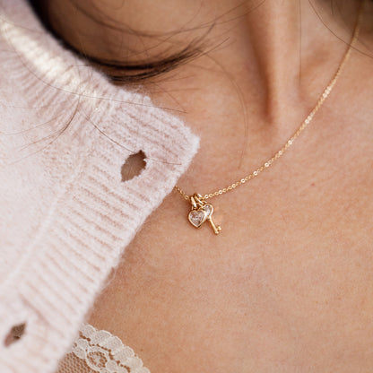CZ Heart Key Charm | Final Sale