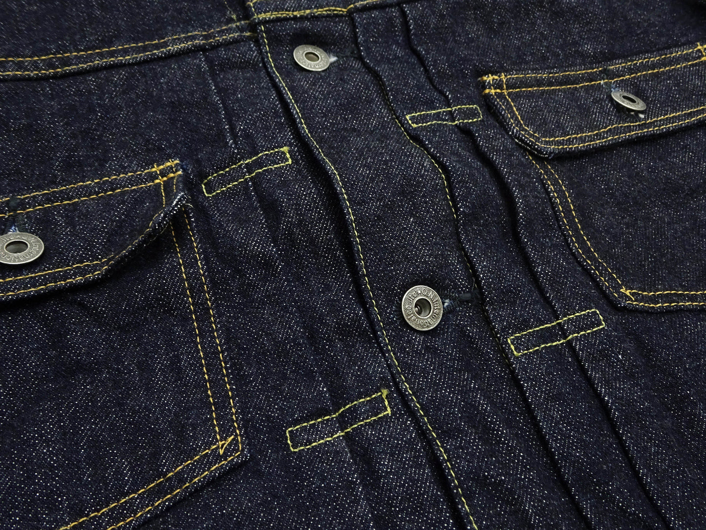 Oni Denim Jacket ONI-02516P Men's Casual Modern-Fit 15 Oz. Low-Tension Selvedge Denim Type II Style Jean Jacket Deep-Indigo One-Wash