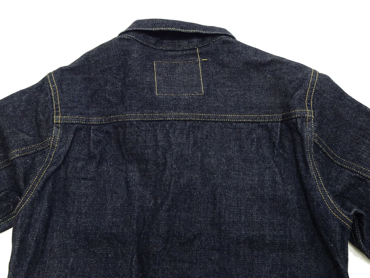 Oni Denim Jacket ONI-02516P Men's Casual Modern-Fit 15 Oz. Low-Tension Selvedge Denim Type II Style Jean Jacket Deep-Indigo One-Wash