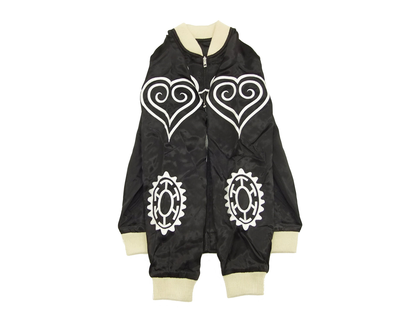 Hanatabi Gakudan Men's Japanese Souvenir Jacket Japanese ONE PIECE Sukajan Script OPSJ-003 Black