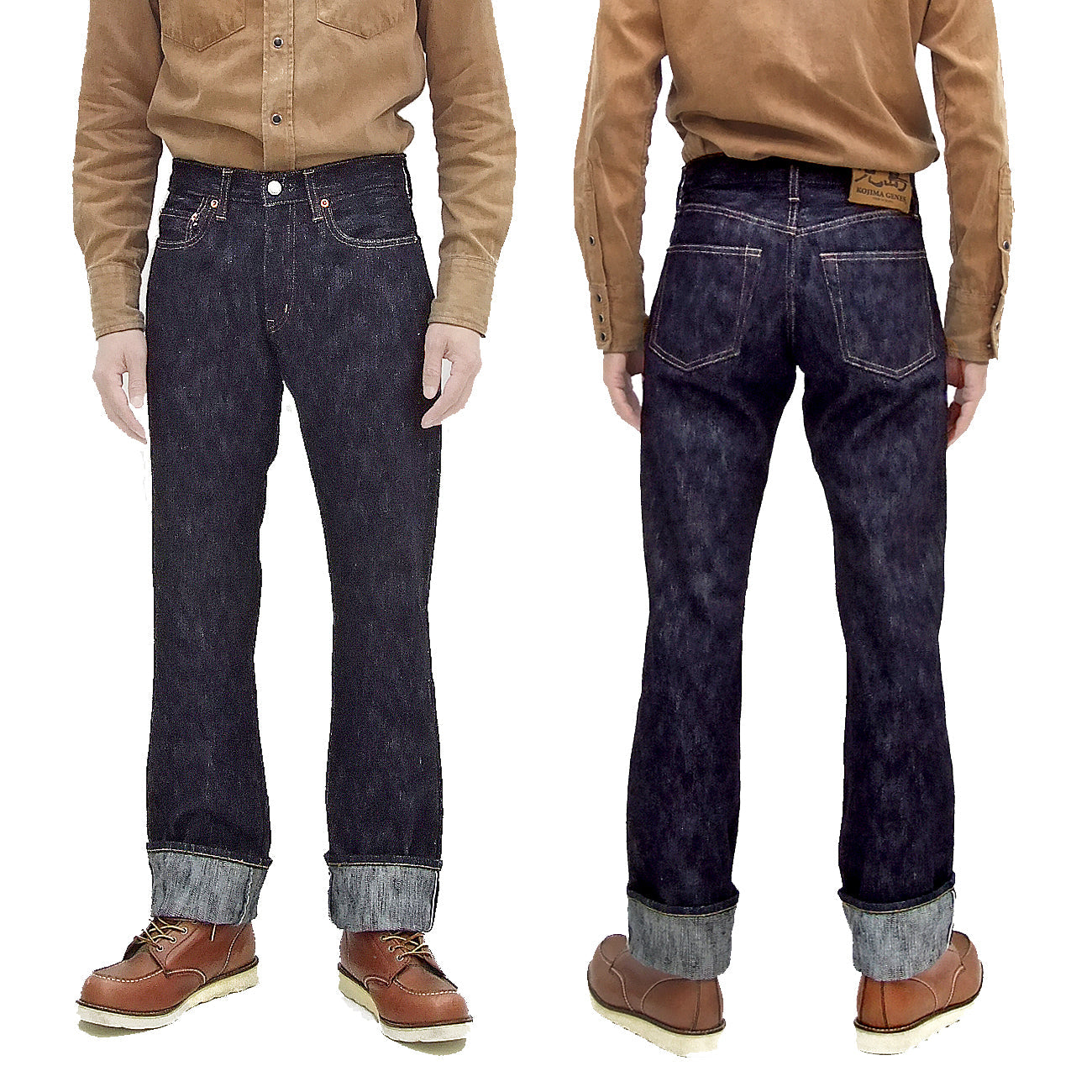 Kojima Genes Jeans Men's 19oz Selvedge Slub Denim Regular Fit Zipper-Fly Straight rnb1000rz RNB-1000RZ