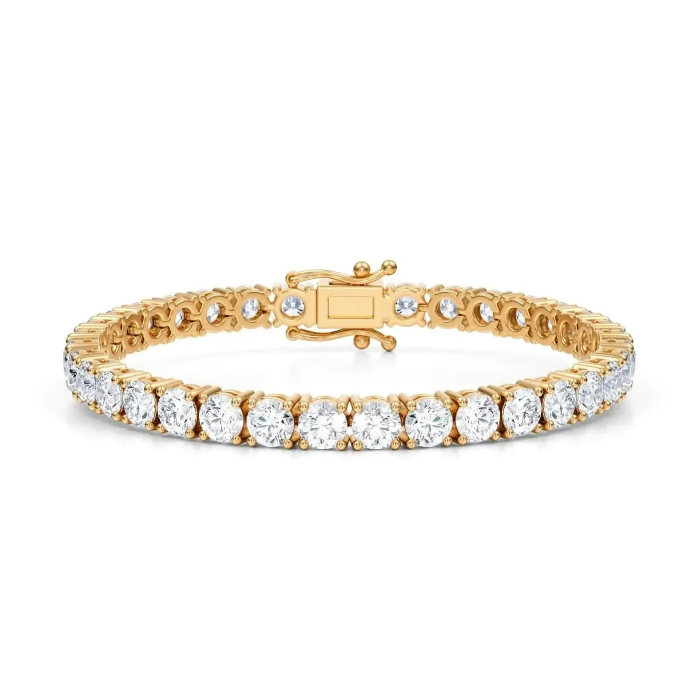 12.50 CTW D VS Round Lab Grown Diamond 7.5" Tennis Bracelet 14k Yellow Gold