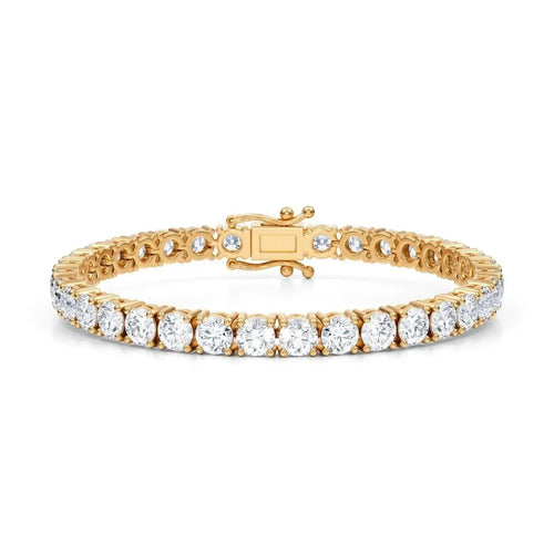 12.50 CTW D VS Round Lab Grown Diamond 7.5" Tennis Bracelet 14k Yellow Gold