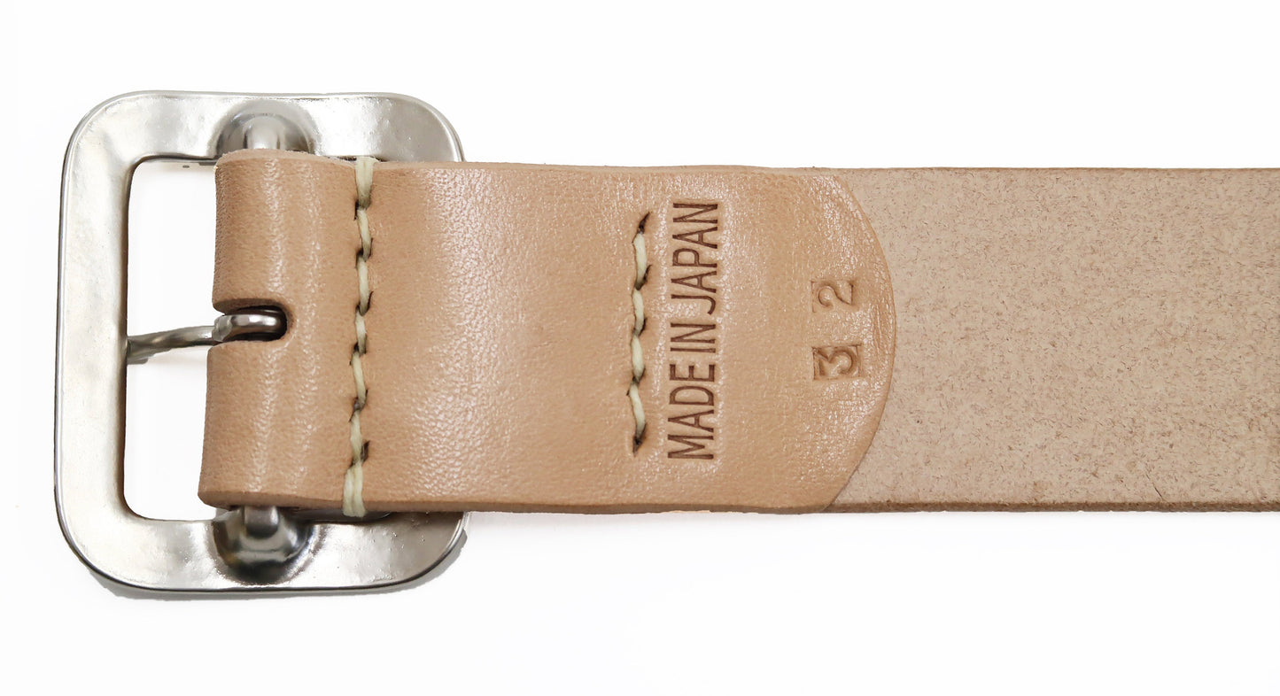 Sugar Cane Belt Men's Ccasual 40mm Wide/4mm Thick Cowhide Leather Belt with Single Prong Square-Shaped Buckle SC02320 133 Beige