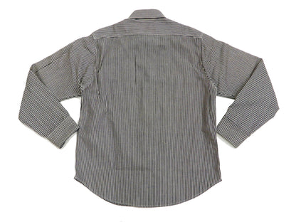 Sugar Cane Hickory Stripe Work Shirt Men's Casual Long Sleeve Button Up Shirt SC27853 Black