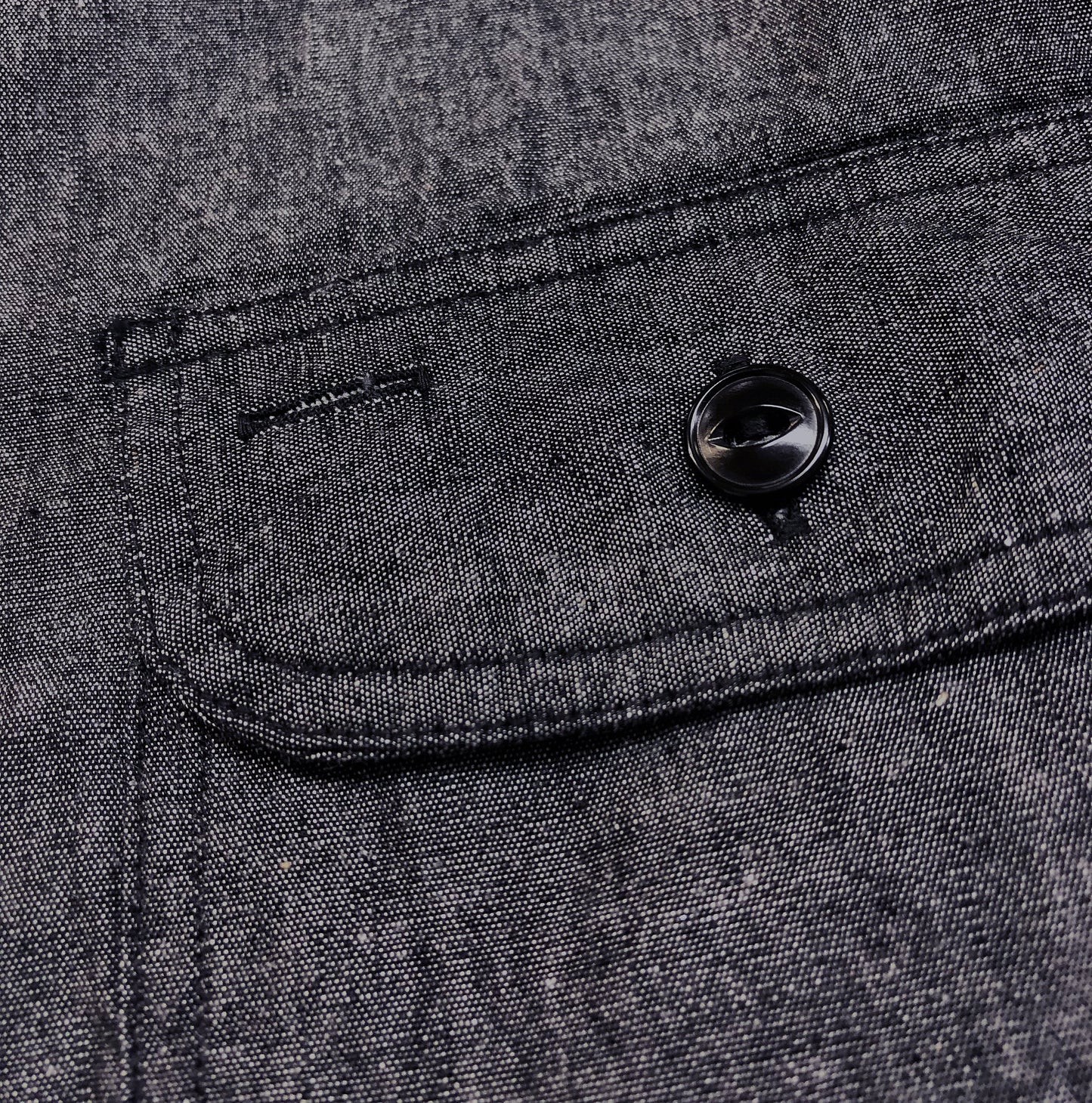 Sugar Cane Chambray Shirt Men's Lightweight Long Sleeve Button Up Plain Work Shirt SC29159 411 Black