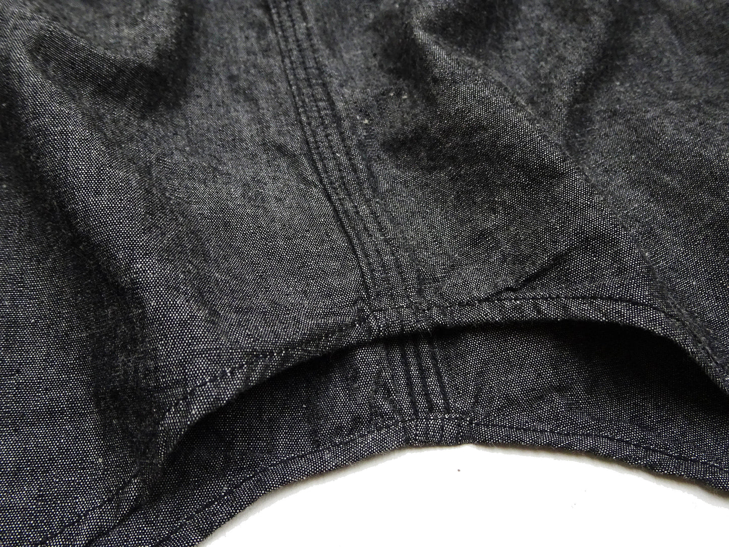 Sugar Cane Chambray Shirt Men's Lightweight Long Sleeve Button Up Plain Work Shirt SC29159 411 Black