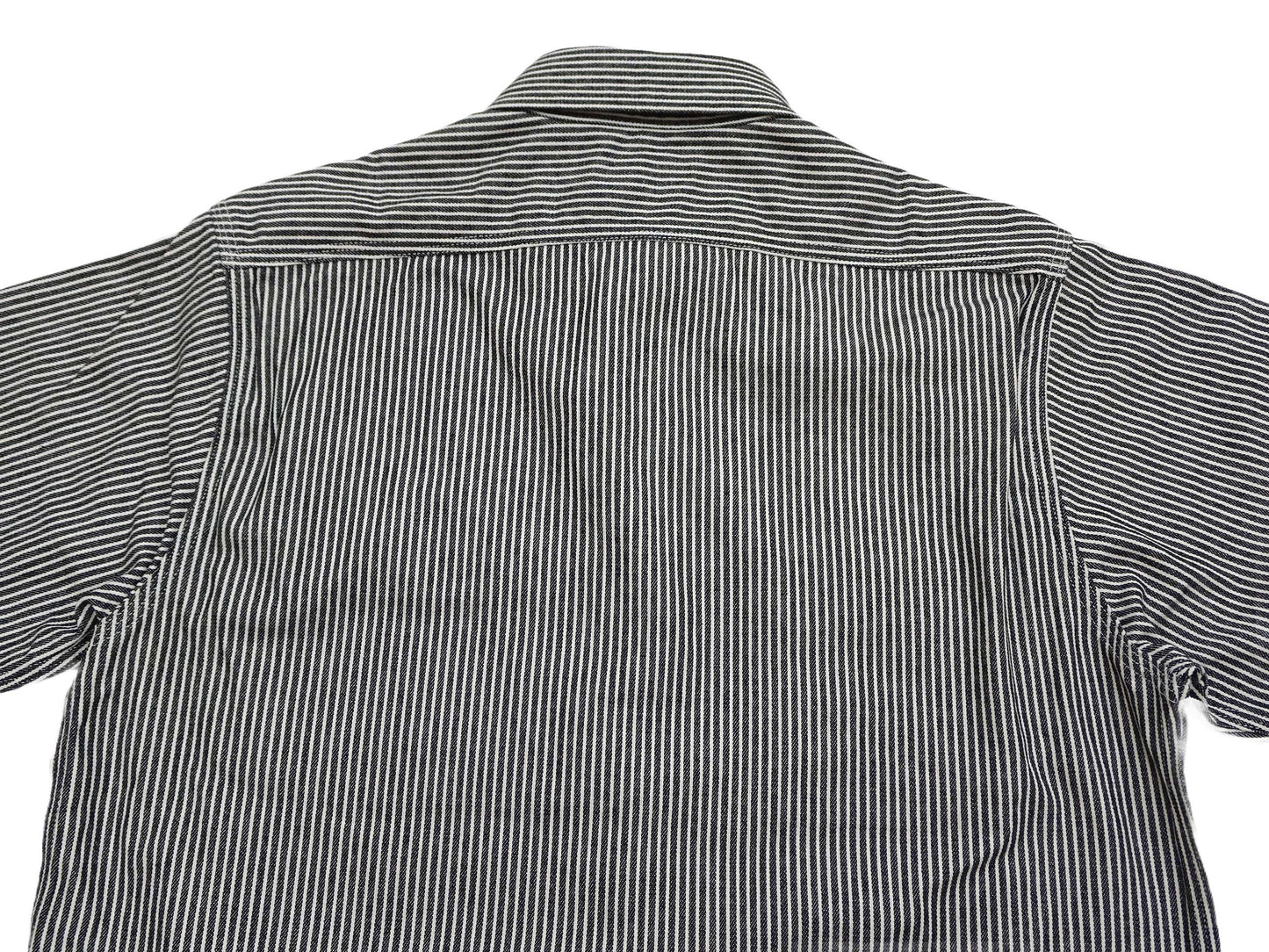 Sugar Cane Hickory Stripe Work Shirt - Men's Casual Short Sleeve Button Up Shirt SC37944 119 Black