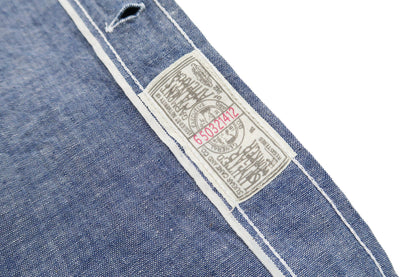 Sugar Cane Plain Chambray Shirt Men's Relaxed Fit Button-Down Collar Short Sleeve Casual Shirt SC38903 421 Blue One-Wash