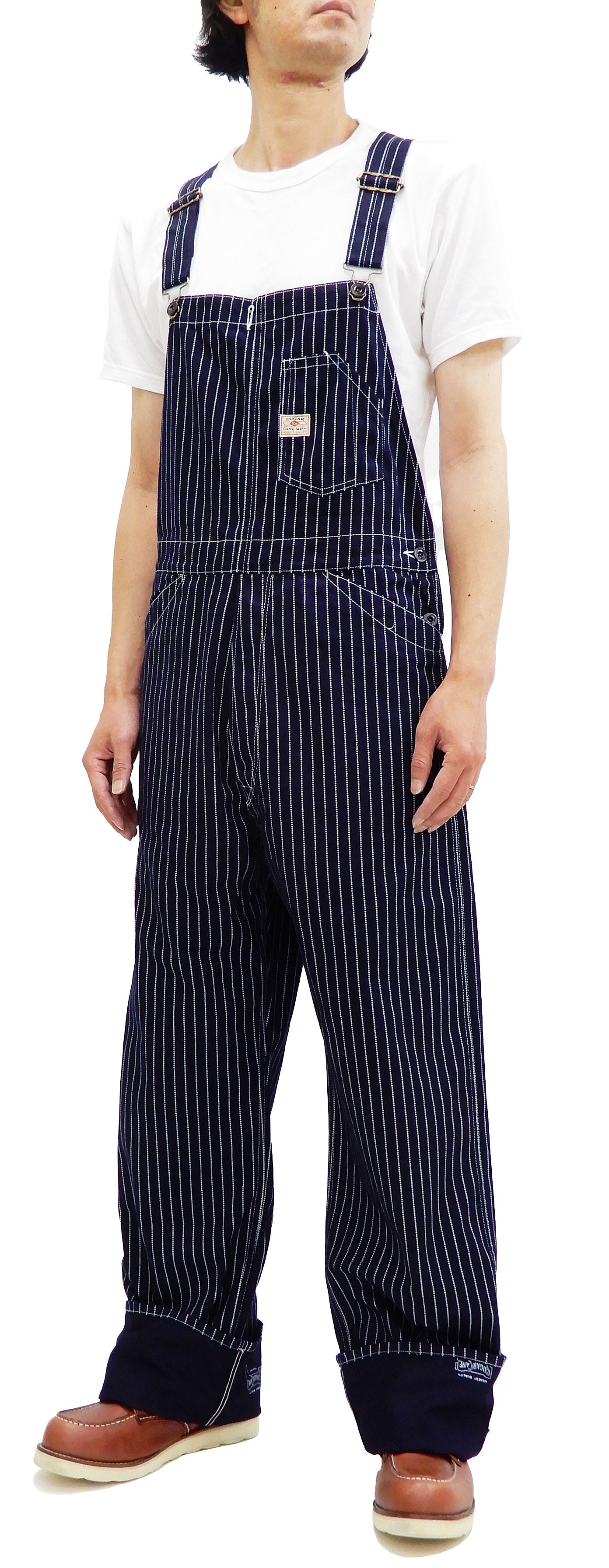 Sugar Cane Bib Overalls Men's Classic Railroad Wabash Stripe Overall SC41960