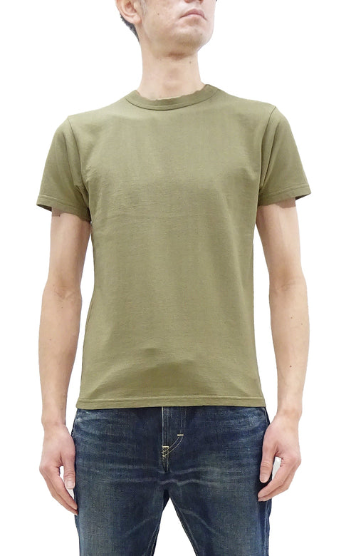 Samurai Jeans T-shirt Men's Plain Short Sleeve French Terry Fabric Tee Inlay Loopwheele T-Shirt SJST24-RIM Aokuchiha Faded-Olive