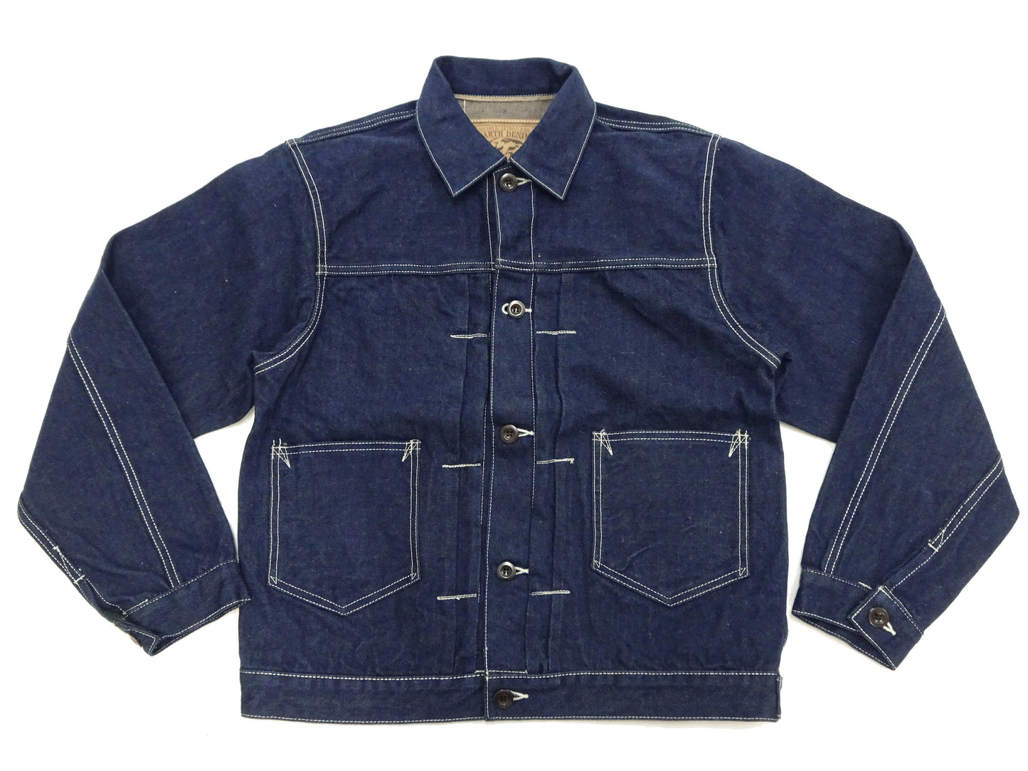 Studio D'artisan Denim Jacket SP-114 Men's 15oz. Organic Cotton Natural Indigo Selvedge Denim Jean Jacket SP-114 One-Wash