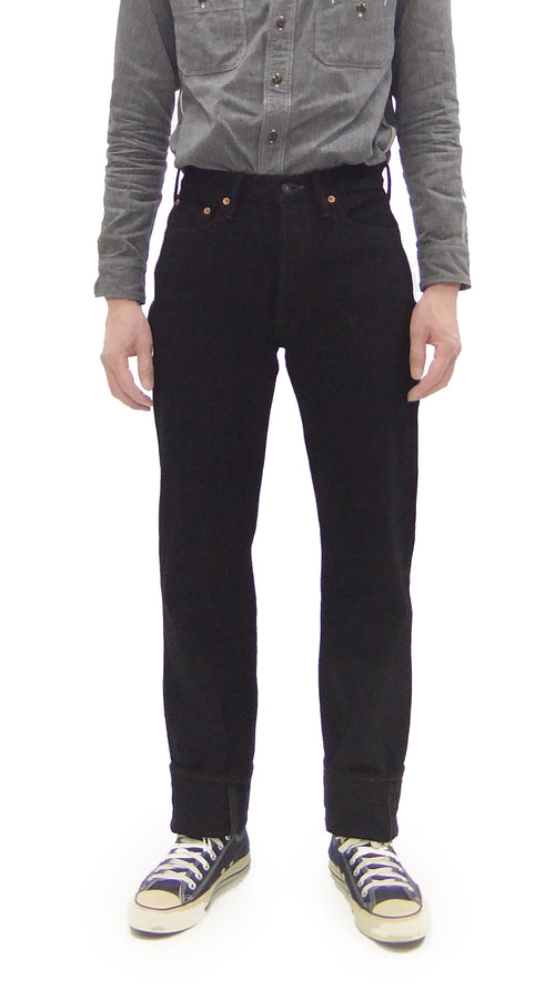 Studio D'artisan Mud-Dyed Black Denim Jeans Men's Regular Straight Fit Button-Fly 18oz. Amami Dorozome Selvedge Denim Pants SP-120 One-Wash