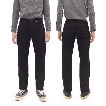Studio D'artisan Mud-Dyed Black Denim Jeans Men's Regular Straight Fit Button-Fly 18oz. Amami Dorozome Selvedge Denim Pants SP-120 One-Wash