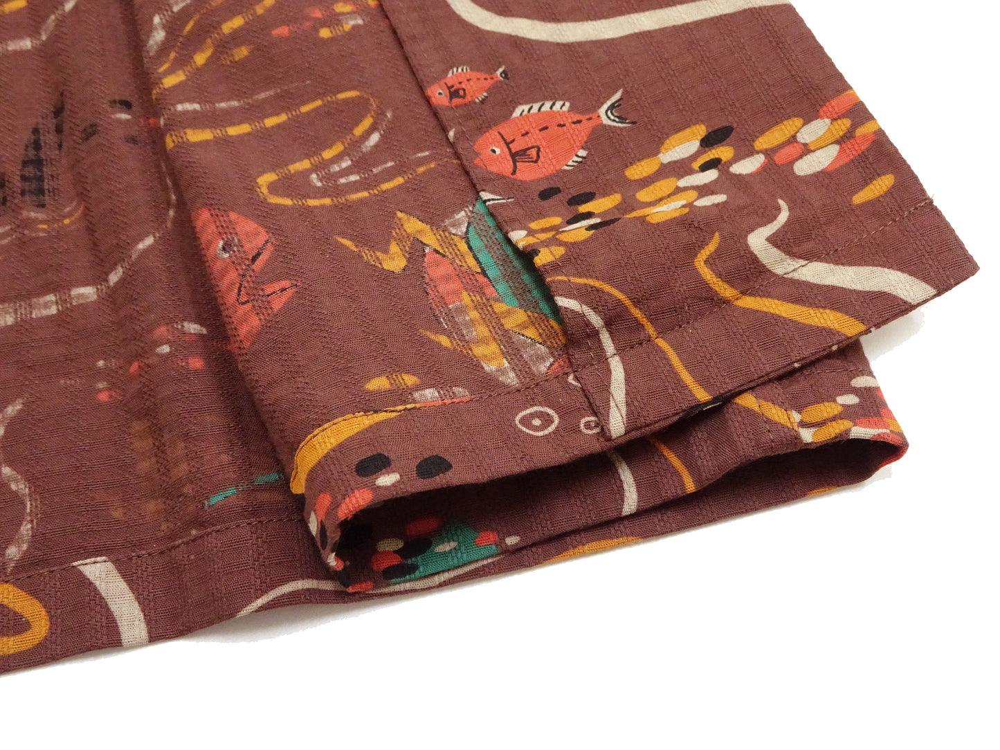 Sun Surf Men's Cotton Hawaiian Shirt - Uncle Torys Graphic Design - Short-Sleeve Aloha Shirt "Ocean Activities" SS39538 138 Brown